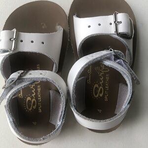 White Leather Kids Sandals